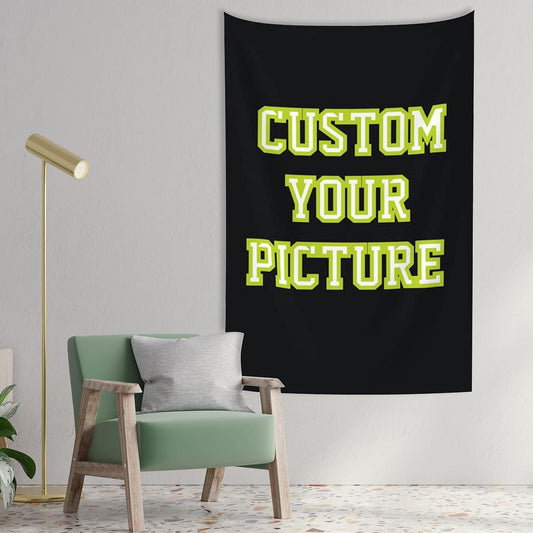 JINJUREN Custom Tapestry Upload Images Personalized Wall Decor Backdrop Poster For Bedroom 40 * 60 inch Vertical