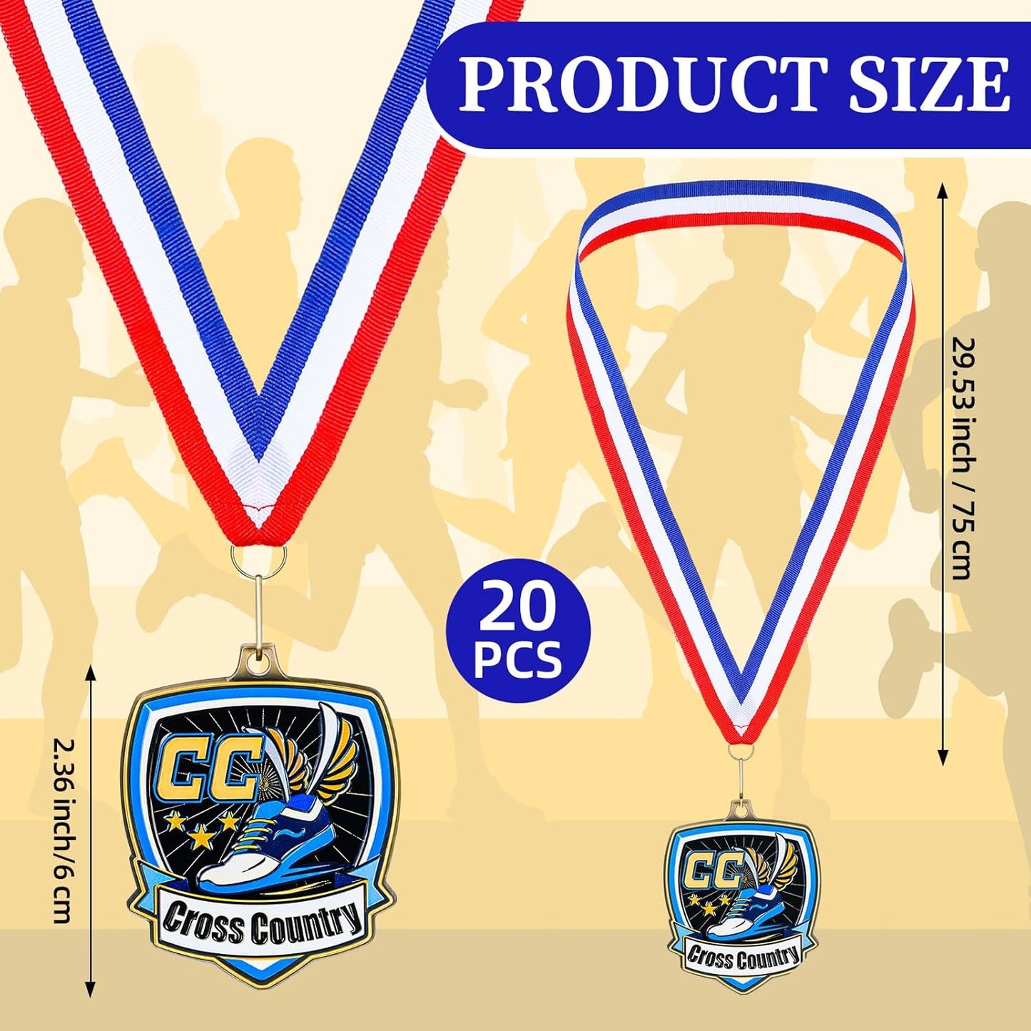 10/20 /30/40 Pcs Award Medals Bulk Sports Medals with Neck Ribbons 2.4 Inch Winner Award Trophy Prize Gift for Sports Themed Party Favors Tournaments School Match