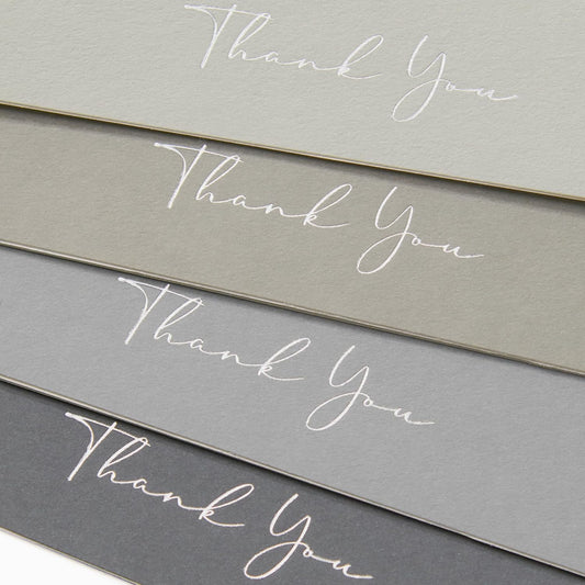 Crisky Gray Thank You Cards with Envelopes & Stickers， 50 Pack Gold Foil Bridal Shower Graduation Thank You Cards Small Business, Wedding Baby Shower Birthday Funeral Notes Bulk