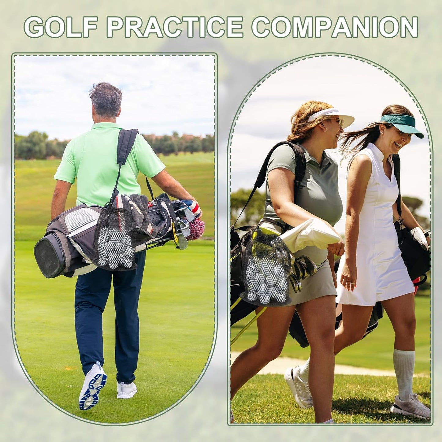 Golf Ball Storage Bag Nylon Mesh Golf Pouch with Adjustable Drawstring Closure for Balls Outdoor Sports Supplies