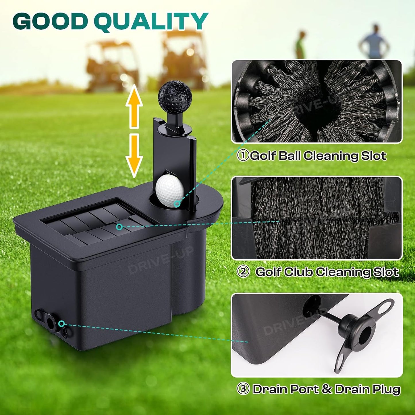 Drive-up Golf Cart Ball Washer and Club Cleaner Kit, Club Cart Golf Ball Cleaner and Club Head Washer, Suitable for Club Cart Precedent, Tempo, Onward Gas and Electric Golf Carts, OEM 103662801