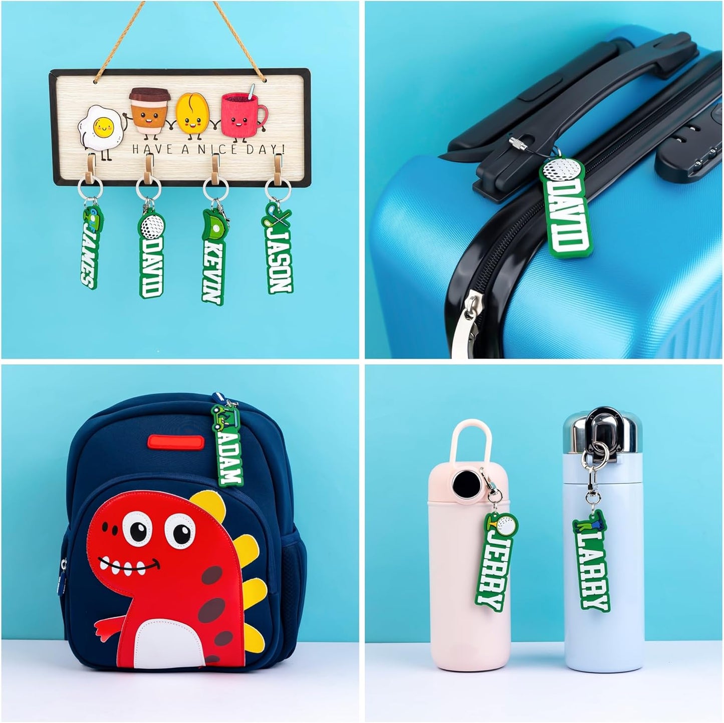 Personalized Sports Golf Keychain – Custom Name Tag, Bag Tag, Luggage Tag – Gift for Kids, Coaches, Teams