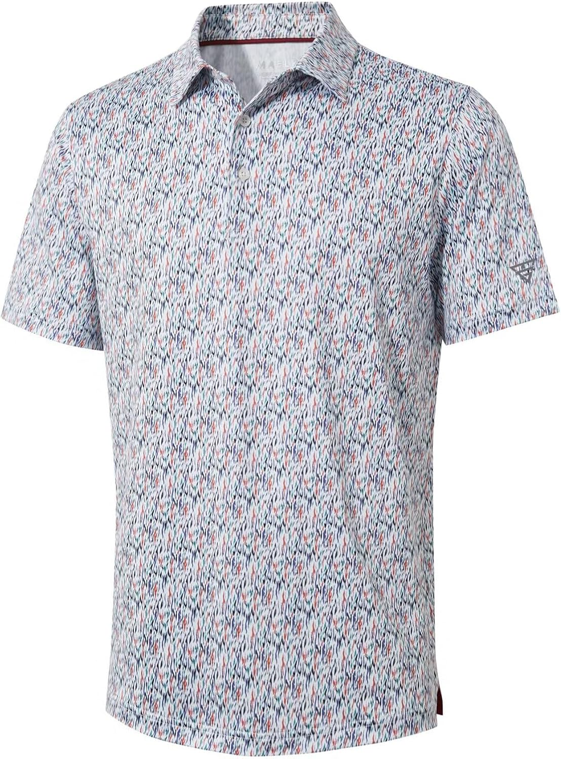 Golf Shirts for Men Dry Fit Short Sleeve Print Performance Moisture Wicking Polo Shirt