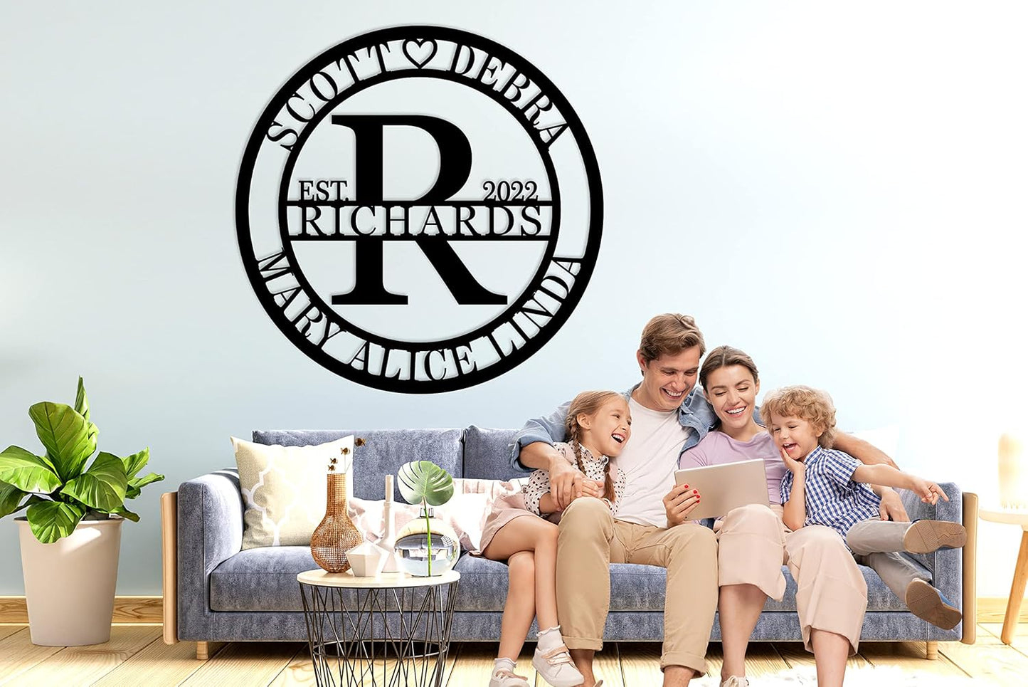 Last Name Signs for Home Personalized Metal Signs Metal Wall Decor Personalized Family Name Sign Anniversary Wedding Gifts