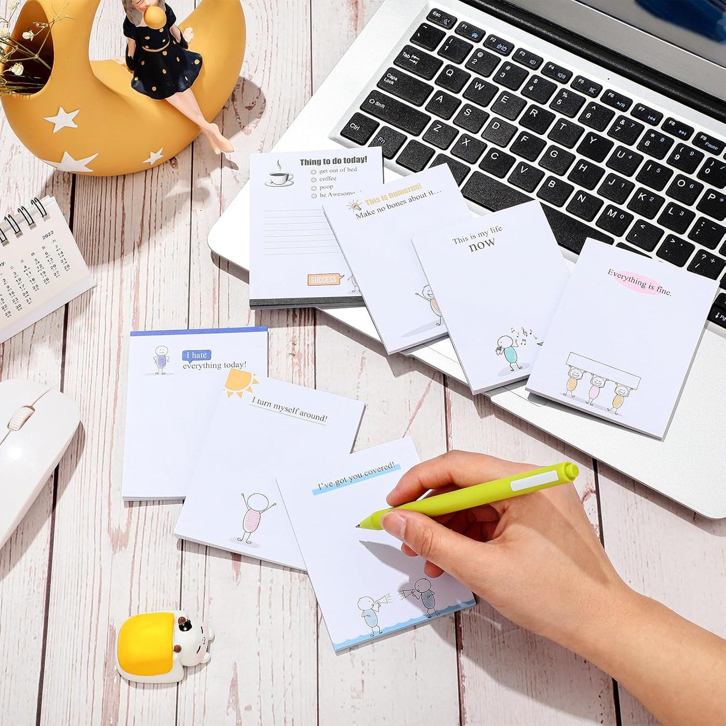 Funny Notepads with Sayings Sticky Funny Office Supplies to Do List Sarcastic Work Assorted Notepad for Workers, 12 Designs, 3 x 3.93 Inch(Minimalist Style)