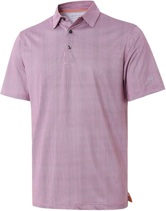 Golf Shirts for Men Dry Fit Short Sleeve Print Performance Moisture Wicking Polo Shirt