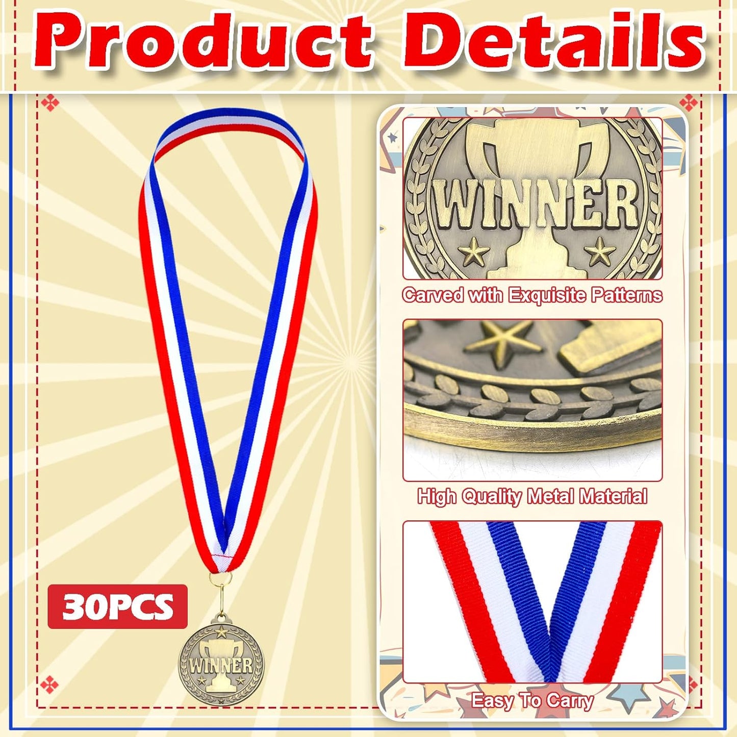 Remuuly 30 Pcs Gold Medals Bulk 2'' Basketball Soccer Baseball Volleyball Football Lacrosse Kickball Cheer Bowling Trophy Medals for Awards for Sports Participation Winner Gift