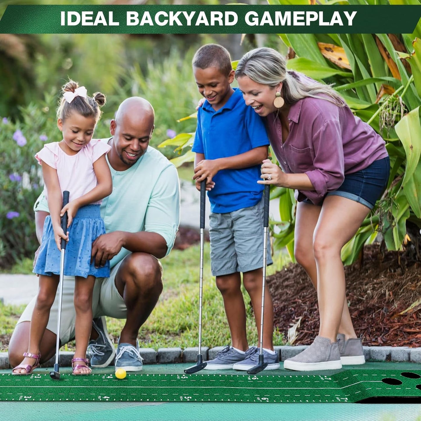 Wekin Indoor Putting Green Game Set, Golf Putting Game with Metal Putter & Golf Balls, Golf Putting Mat Training Aid for Backyard,Party,Office