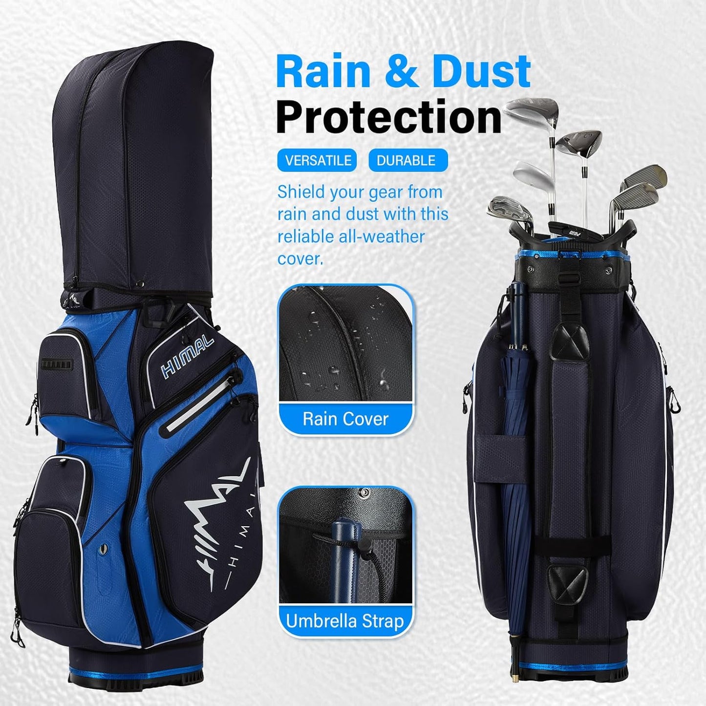 14-Way Golf Cart Bag, Full Length Premium Golf Bag for Men with Cooler Pocket, Handles and Rain Cover