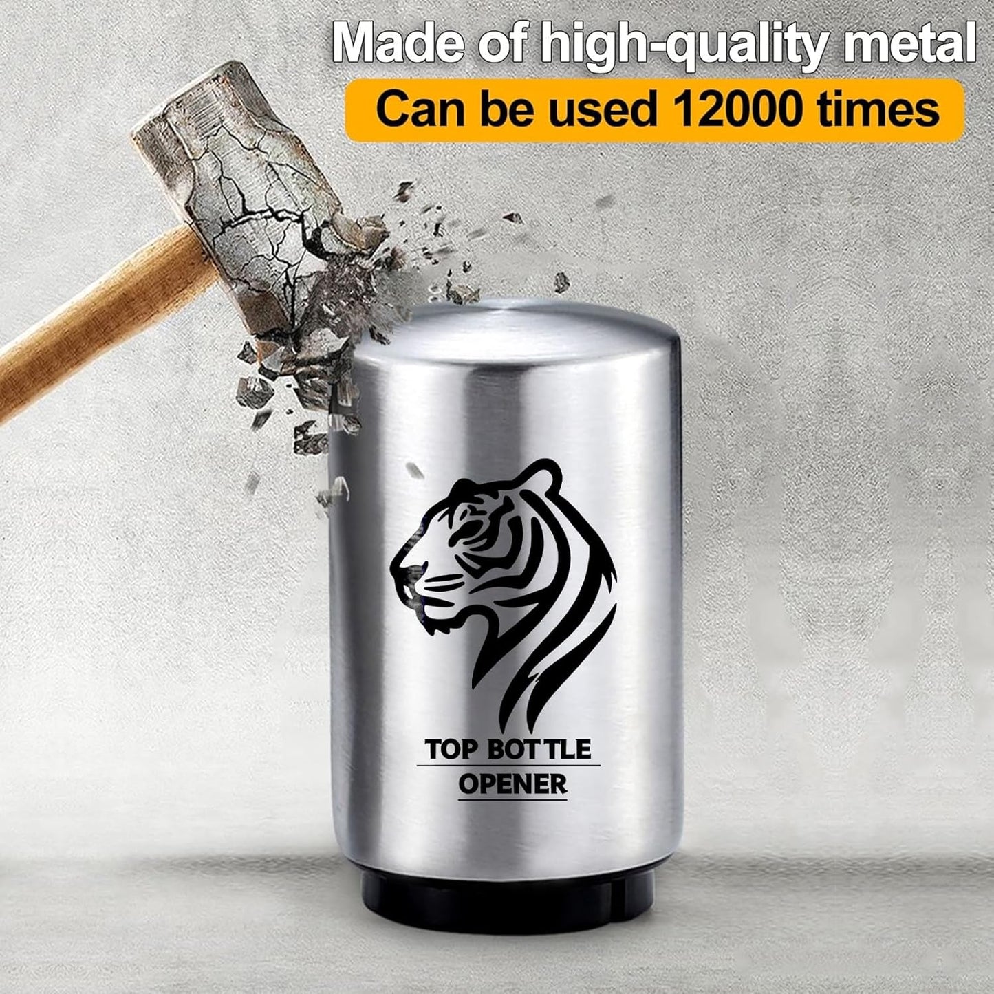 2PCS Automatic Beer Bottle Opener with Magnetic Cap Catcher, Pop The Top Stainless Steel Bottle Cap Mover Handed Lid Opening Spring Loaded Push&Pop for Kitchen Bar Home Restaurant Utensils Beer Gift