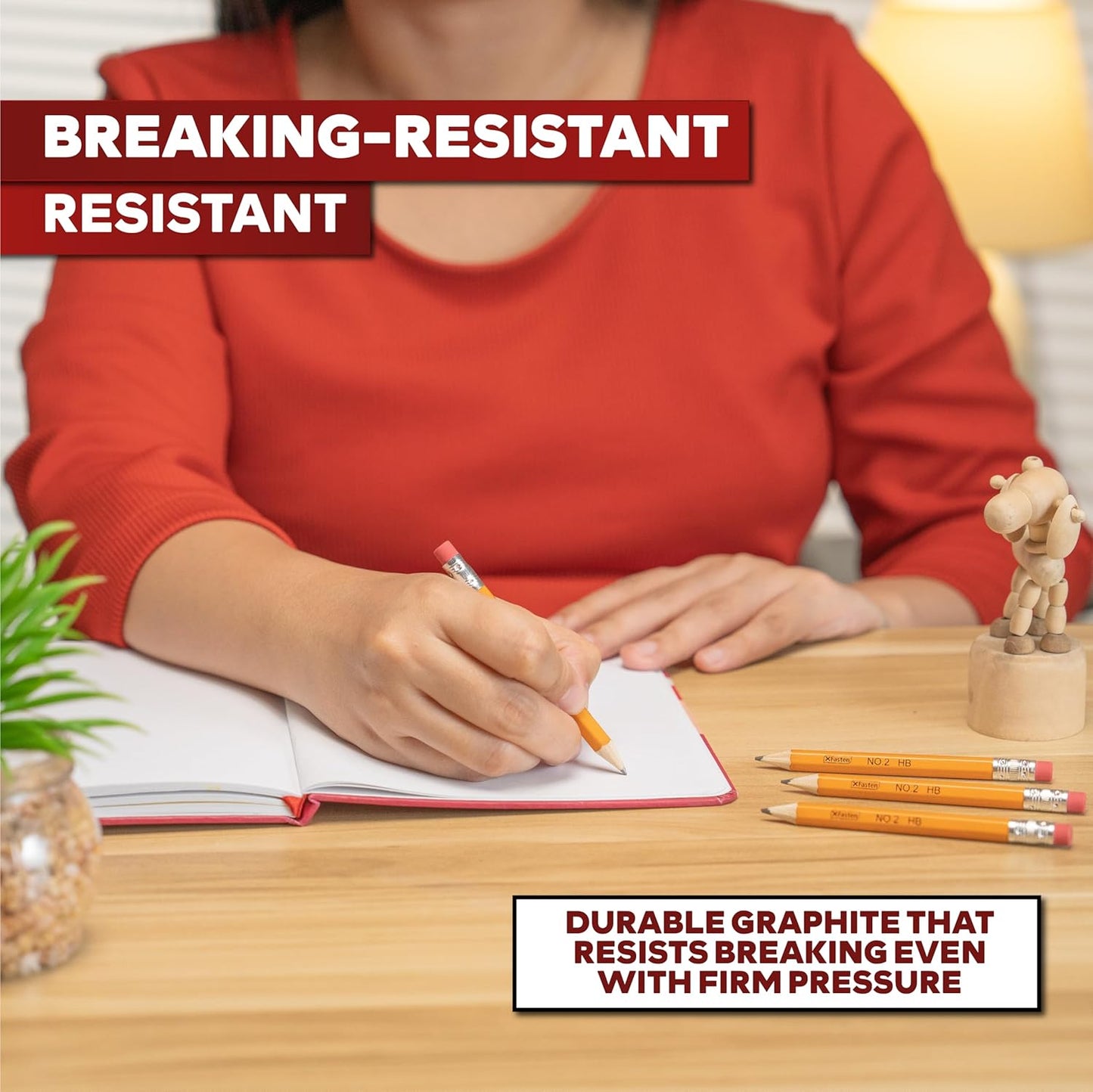 XFasten Golf Pencils with Erasers Bulk, 300-Pack 3.5" #2 HB Pre-Sharpened Easy-to-Grip Half Mini Golf Pencils for Kids, Adults, and School Supplies - Hexagonal, Smooth Writing, and Non-Smudging