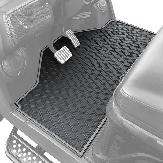 Xtreme MATS Evolution D5 Golf Cart Floor Mat - Rubber Double Diamond Design - Fits DMAX, GT 4 & 6, D5 2 Seater or 2+2 Including Evolution Maverick and Ranger Trims (Grey Trim, D5 Front Row Only)