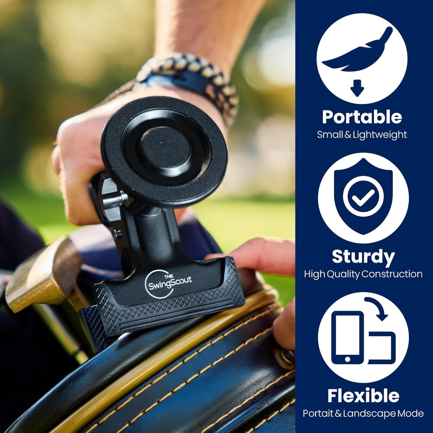 SwingScout | Golf Bag Phone Holder | Easy to Use Clip | No Extra Gear Needed | Quick Setup | Fits Any Cellphone | Perfect Golf Gift (MagSafe)