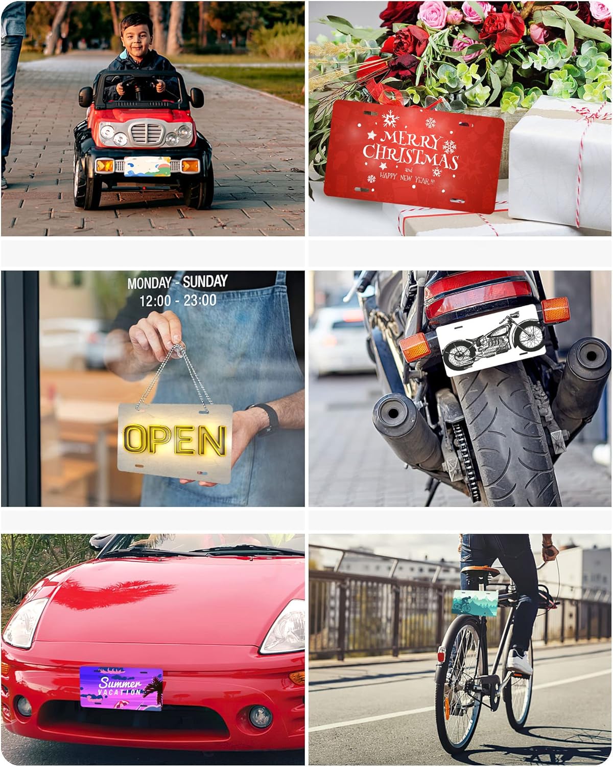 Front License Plate Personalized, Personalized License Plate for Front of Car with Image Text, Customized Front License Plate Designs, Auto Car Tags, Vanity Plate (6 x 12 Inch), black