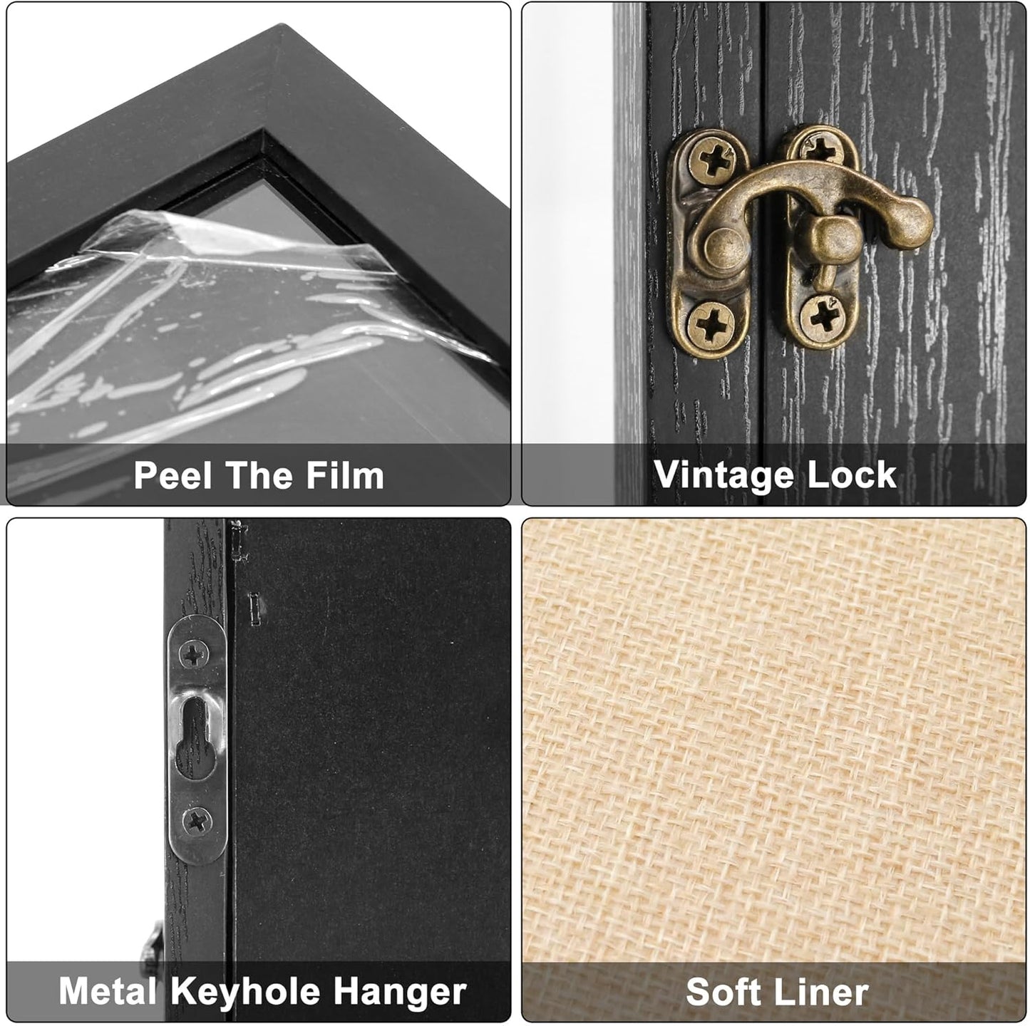 GraduatePro Graduation Shadow Box Frame 16x20 Display Case with Linen Back, Plexiglass Window Door with Hinge, Picture Frame Wedding Bouquet Memorabilia Medals Photos Memory Box for Keepsakes Black