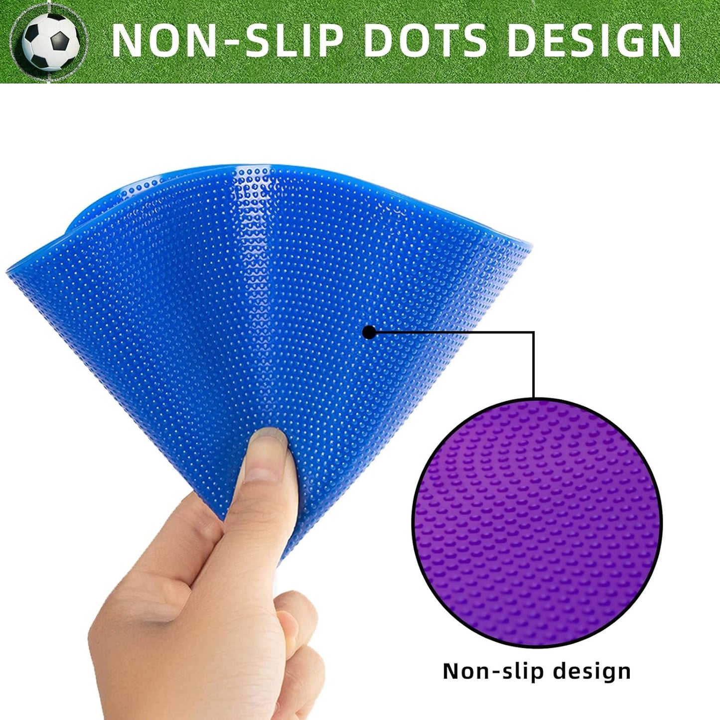 Spot Markers 18 Pcs 9 Inch 10 Inch Non Slip Rubber Agility Markers for Football, Basketball Training Markers,School Activities, Exercise Drills