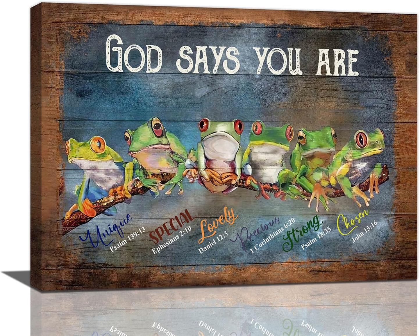 Frog Wall Art, Frogs Pictures Wall Decor God Says You Are Canvas Prints Framed Artwork Paintings Home Office Decorations For Bathroom Bedroom Living Room Kitchen 16l X 12w