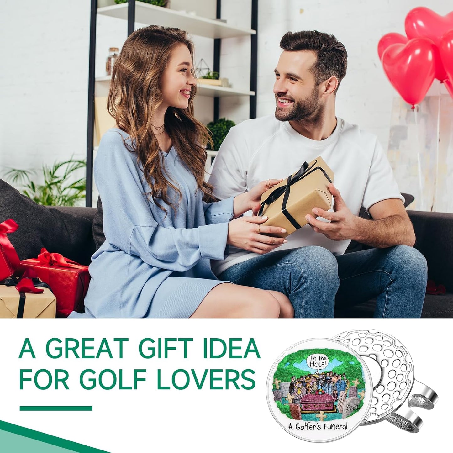 Funny Ball Marker Hat Clip, Magnetic Enamel Golf Ball Markers for Putting Green, Golf Ball Marker with Magnetic Hat Clip, Unique Gift for Golf Lovers