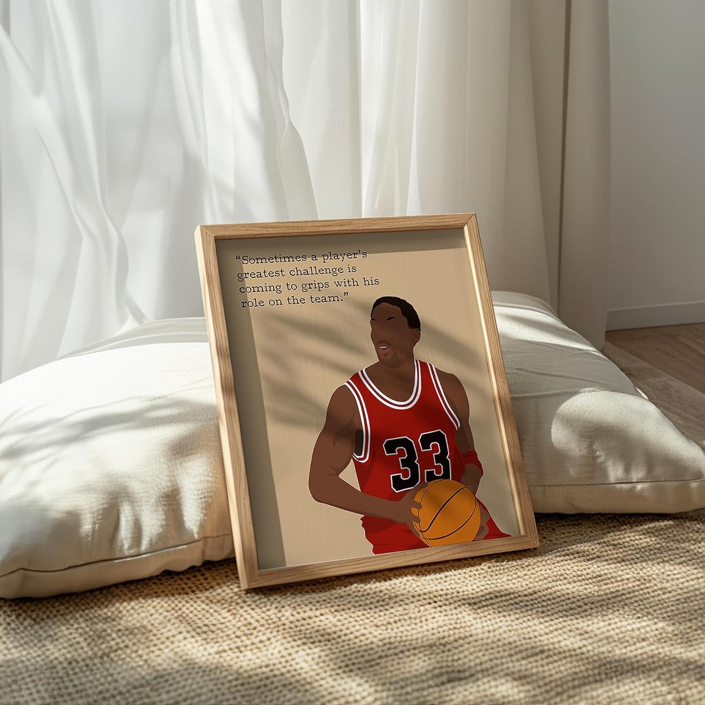 LOLUIS Motivational Basketball Superstar Hand-Drawn Artwork Sport Quote Wall Art Decorations (Unframed 8"x10", Basketball Player 8)