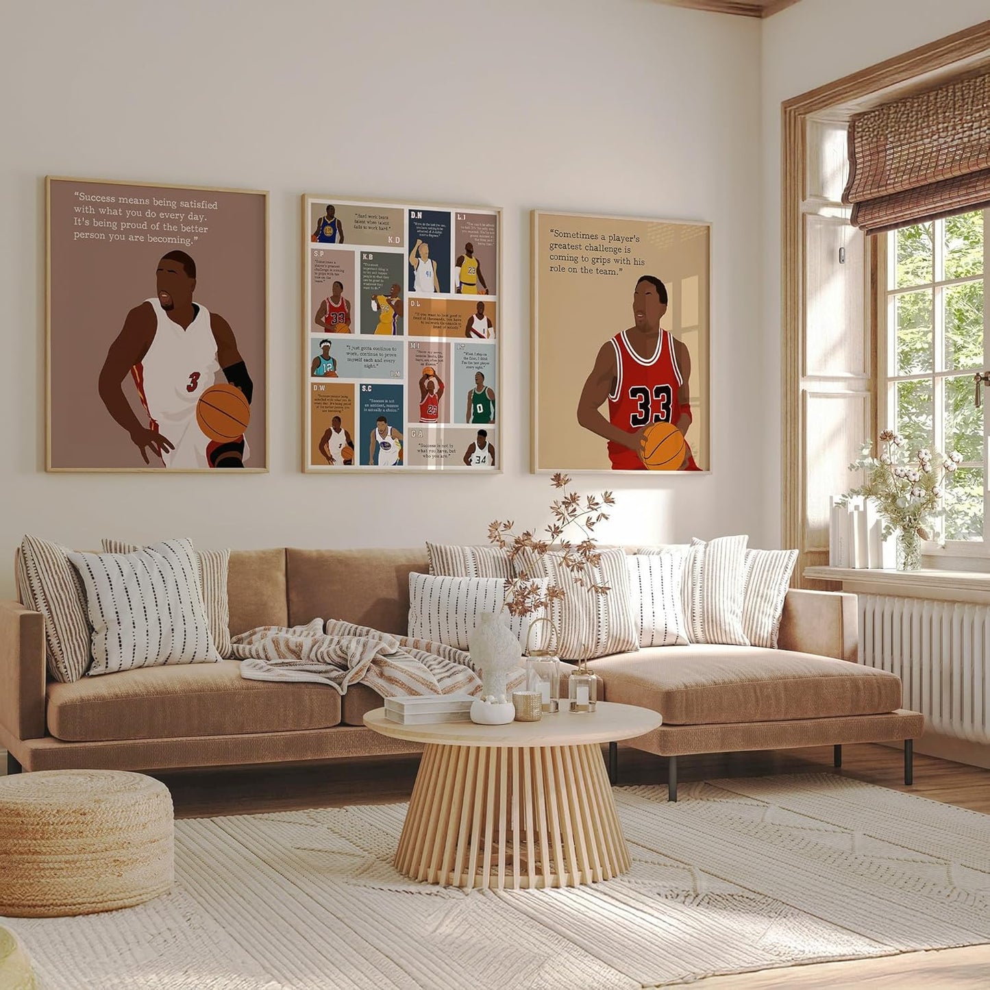 LOLUIS Motivational Basketball Superstar Hand-Drawn Artwork Sport Quote Wall Art Decorations (Unframed 16"x20", Basketball Player 11)