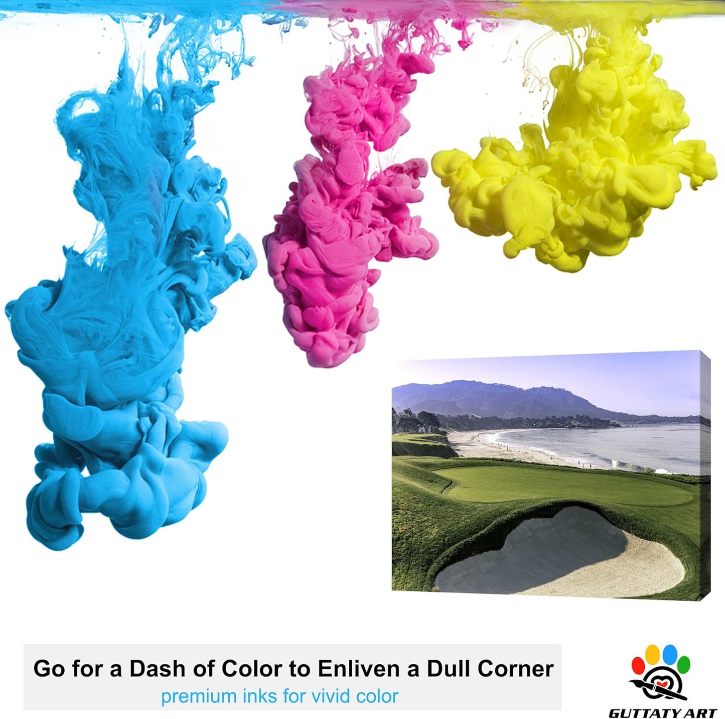 GUTTATY Golf Course Wall Art, Golf Pictures Posters Canvas Print Wall Decor for Golfer's Man Cave Home Ofice Ready to Hang (28x40 Inches)