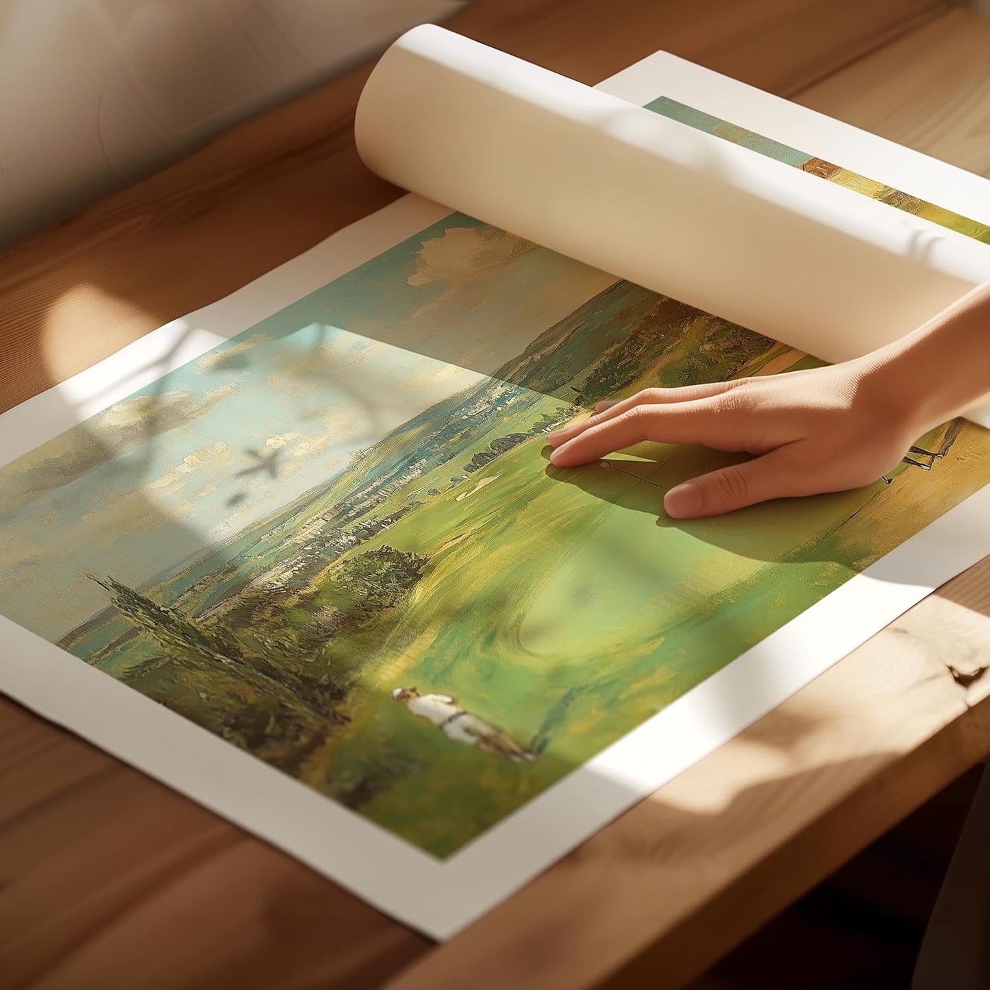 Vintage Golf Course Premium Giclee Fine Art Prints - Antique Style Golf Course Painting Posters, Golf Wall Art, Aesthetic Golfing Poster for Home Office Decor, Ready to Frame