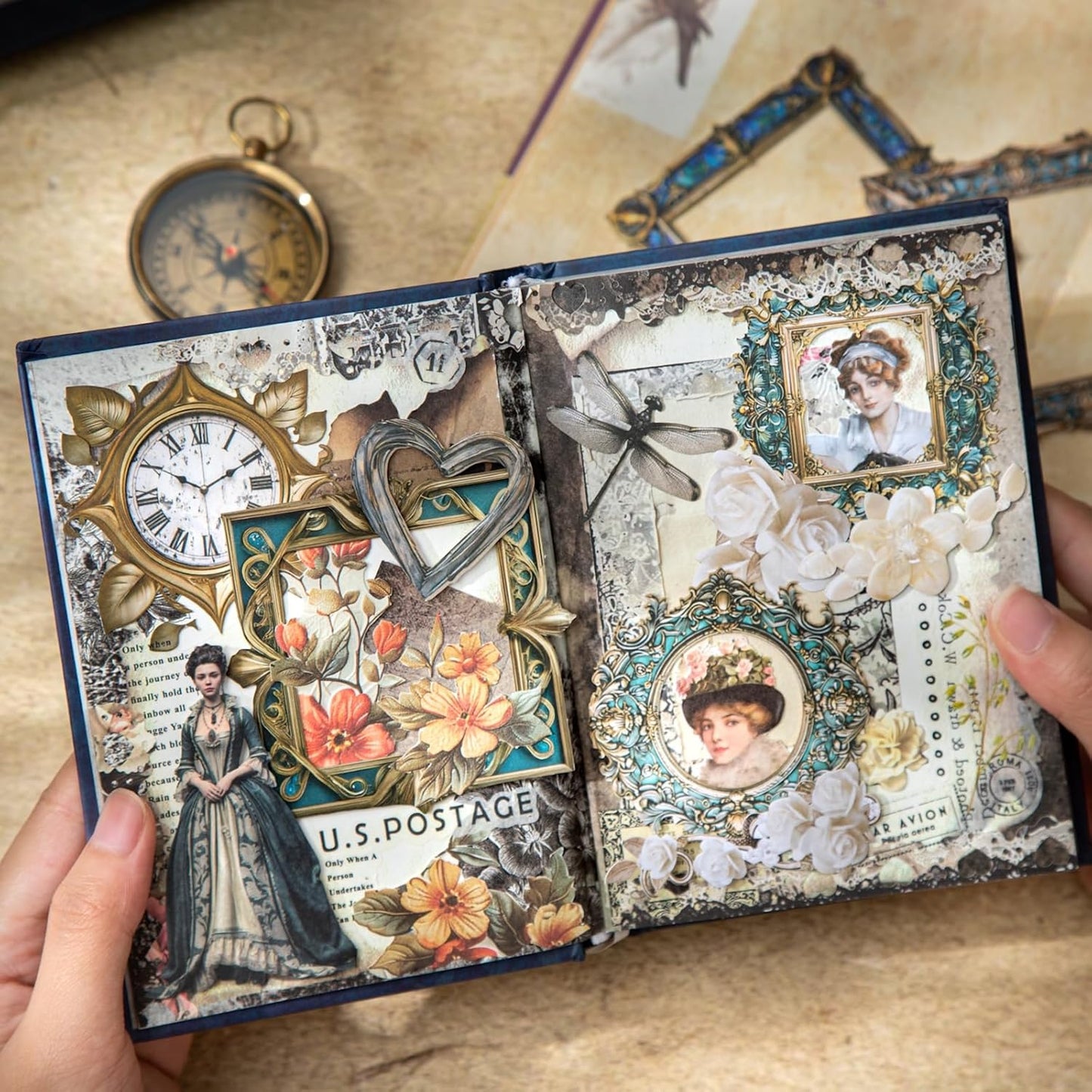 Medieval Frame Stickers – 60 Hollow-Cut Cardstock Stickers for Scrapbook & Journal, Vintage Self-Adhesive Embellishments for Junk Journal, DIY Art & Collage Design