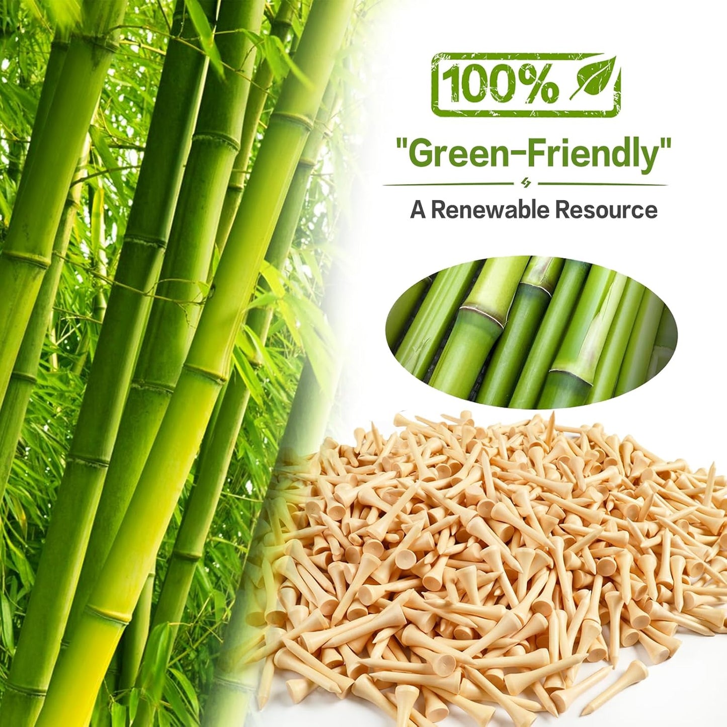 FINGER TEN Bamboo Golf Tees Wood 1 1/2 2 3/4 3 1/4 Inch Wooden Short Long Tee Color Bulk 250/500/1000/2000 Count for Men Women Kids in Red Pink USA Flag