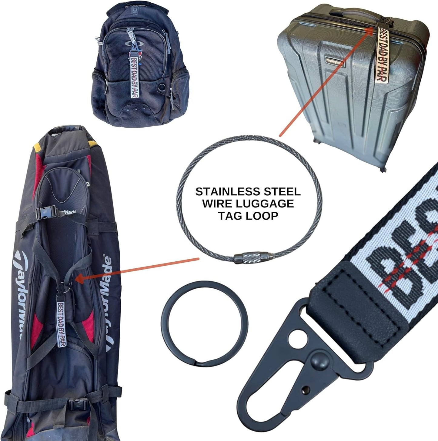 Golf Keys Lanyard & Suitcase Travel Bag Tags Identifier, Great Gifts for Golfer
