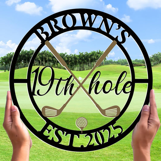Personalized Golf Metal Wall Art, Vintage Golf Wall Decor, Custom Signs Outdoor Metal, 19th Hole Home Decor for Man Cave Garage Bar Club, Personalized Golfer Gifts for Men Dad Father