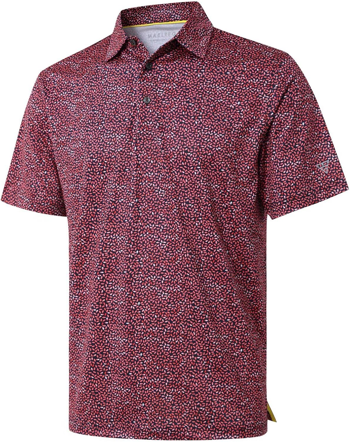 Golf Shirts for Men Dry Fit Short Sleeve Print Performance Moisture Wicking Polo Shirt