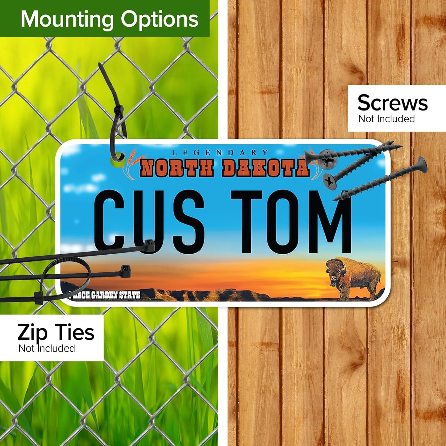 Mini License Plates, Personalized License Plates, Custom for Car, Bikes, ATV, Kids Car, Golf Cart, Jeep, 2x4 Inch, Rust-Free Fade Resistant Aluminum, USA Made by My Sign Center (North Dakota)