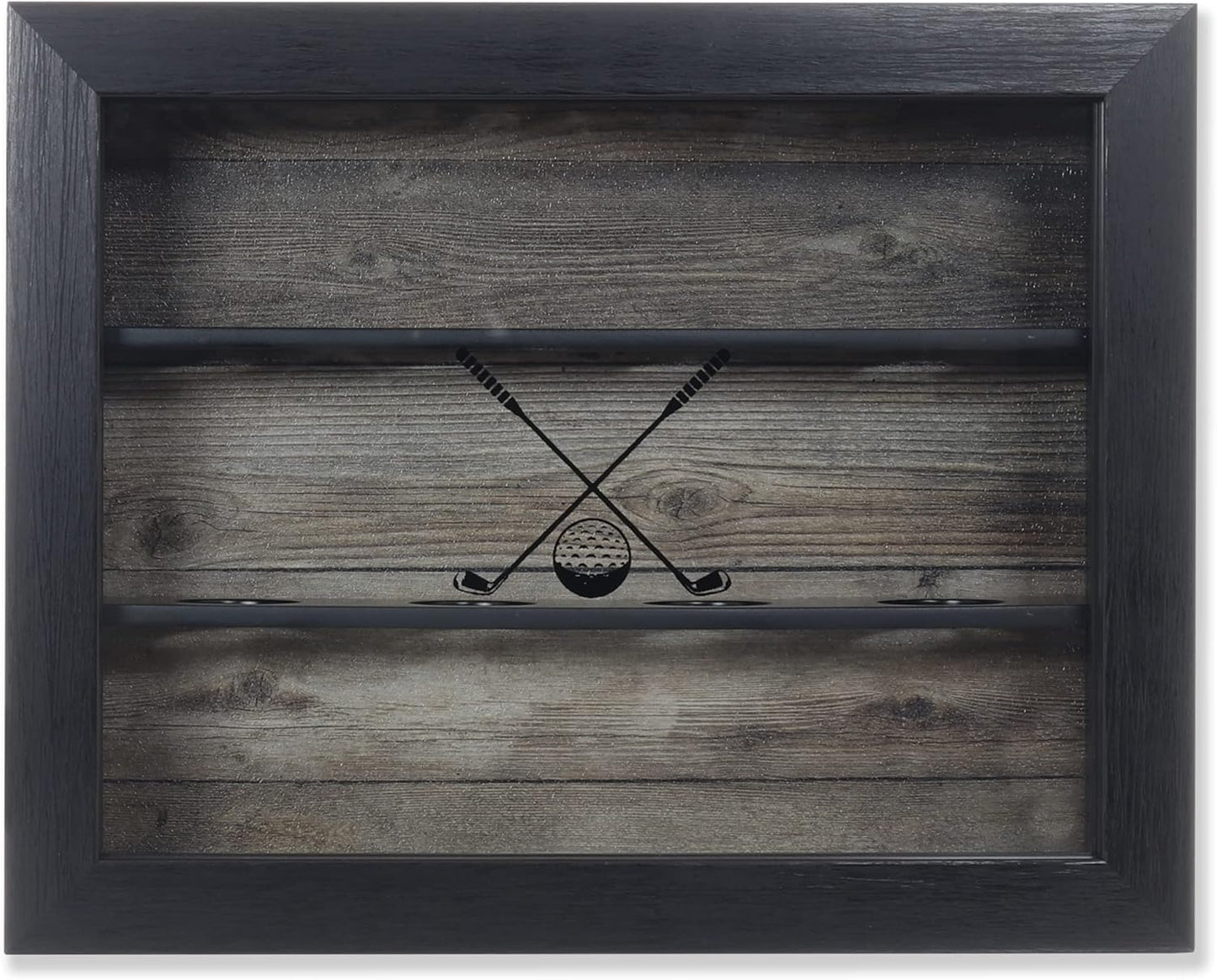 Lawrence Frames 8x10 Golf Ball Shadow Box Display Case - Holds 12 Golf Balls,Black