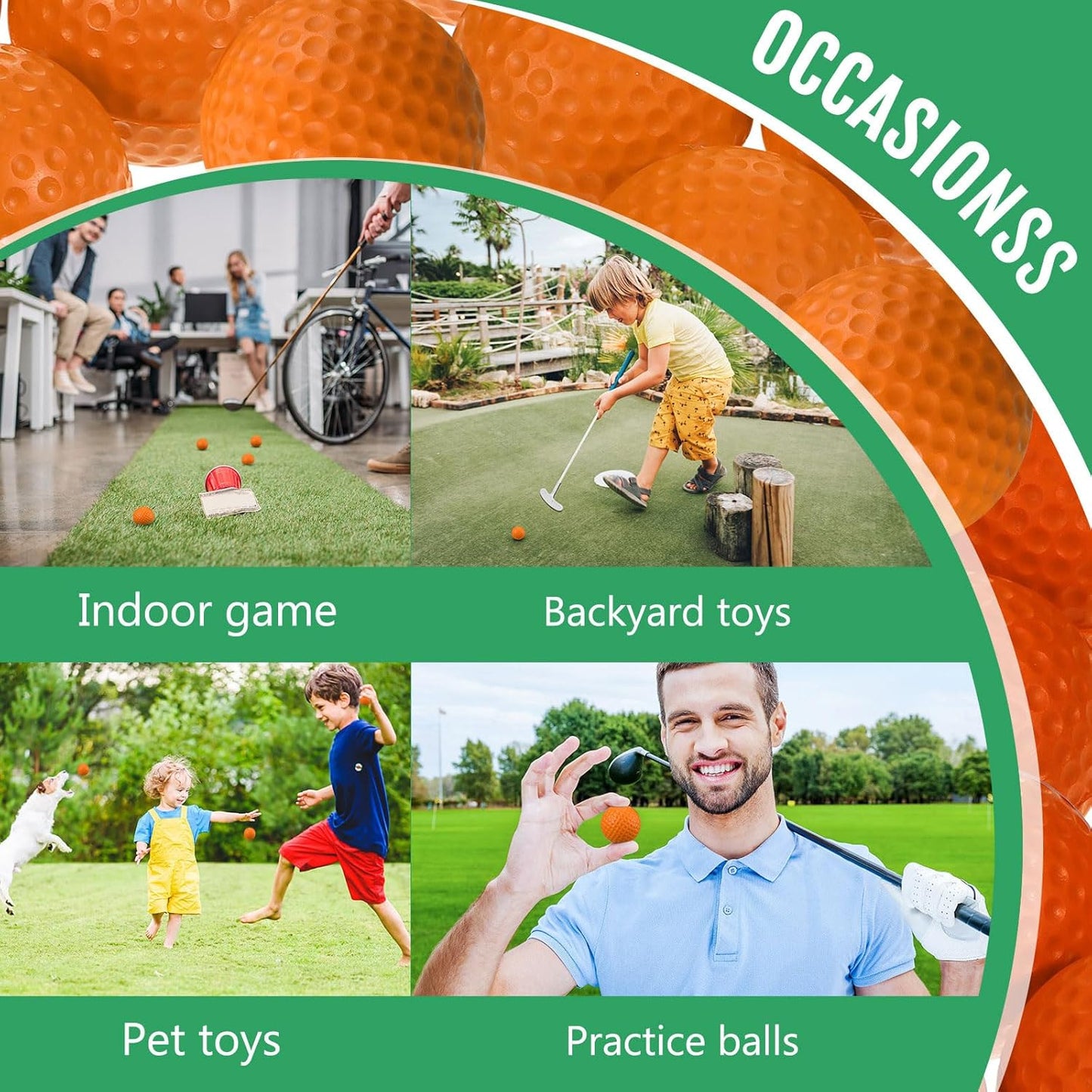 Junkin 24 Pcs Foam Golf Practice Balls Realistic Feel and Flight Training Sport Balls Elastic Soft Foam Golf Balls for Indoor or Outdoor Backyard Training