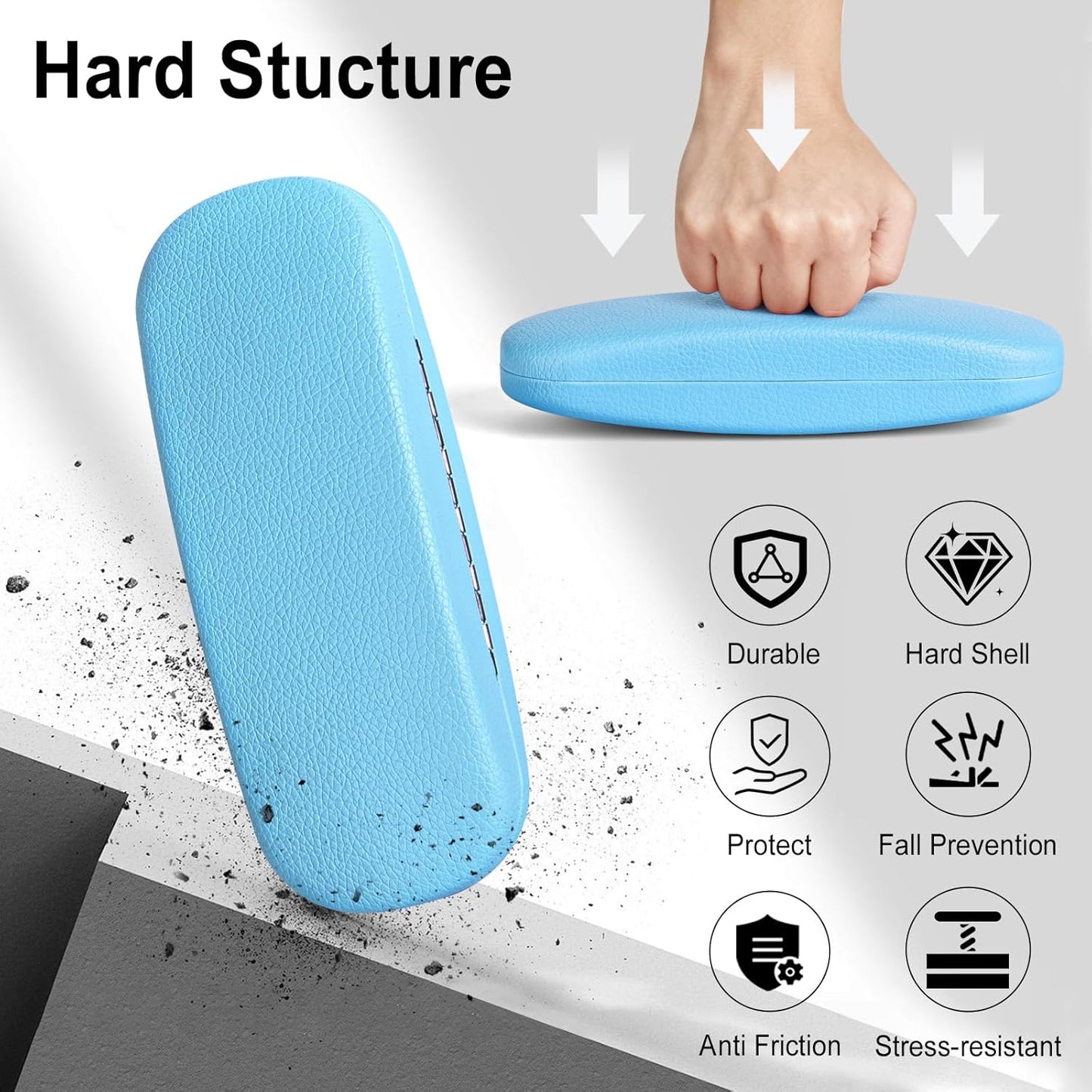 RayLove Glasses Case, Unisex Hard Shell Eyeglass Case, PU Leather Protective Hard Eye Glasses Cases with Eyewear Accessories