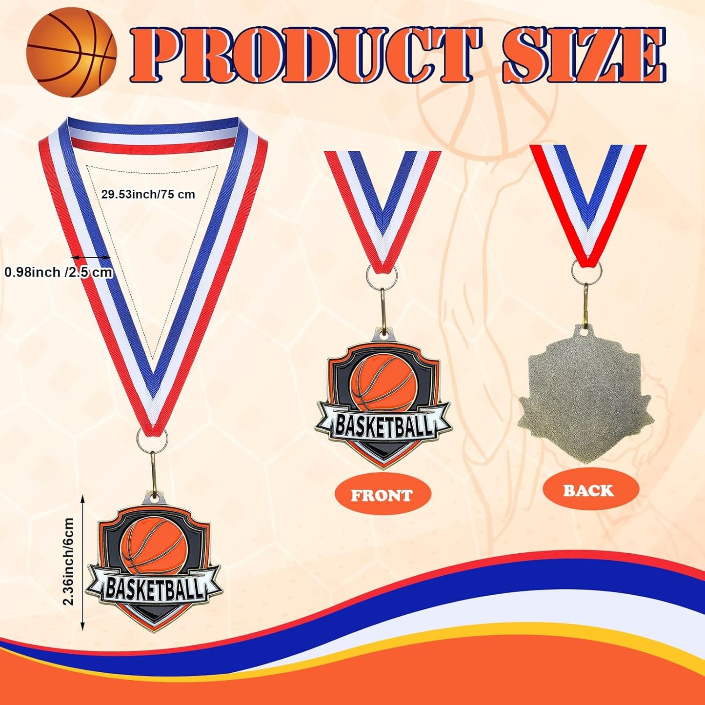 10/20 /30/40 Pcs Award Medals Bulk Sports Medals with Neck Ribbons 2.4 Inch Winner Award Trophy Prize Gift for Sports Themed Party Favors Tournaments School Match