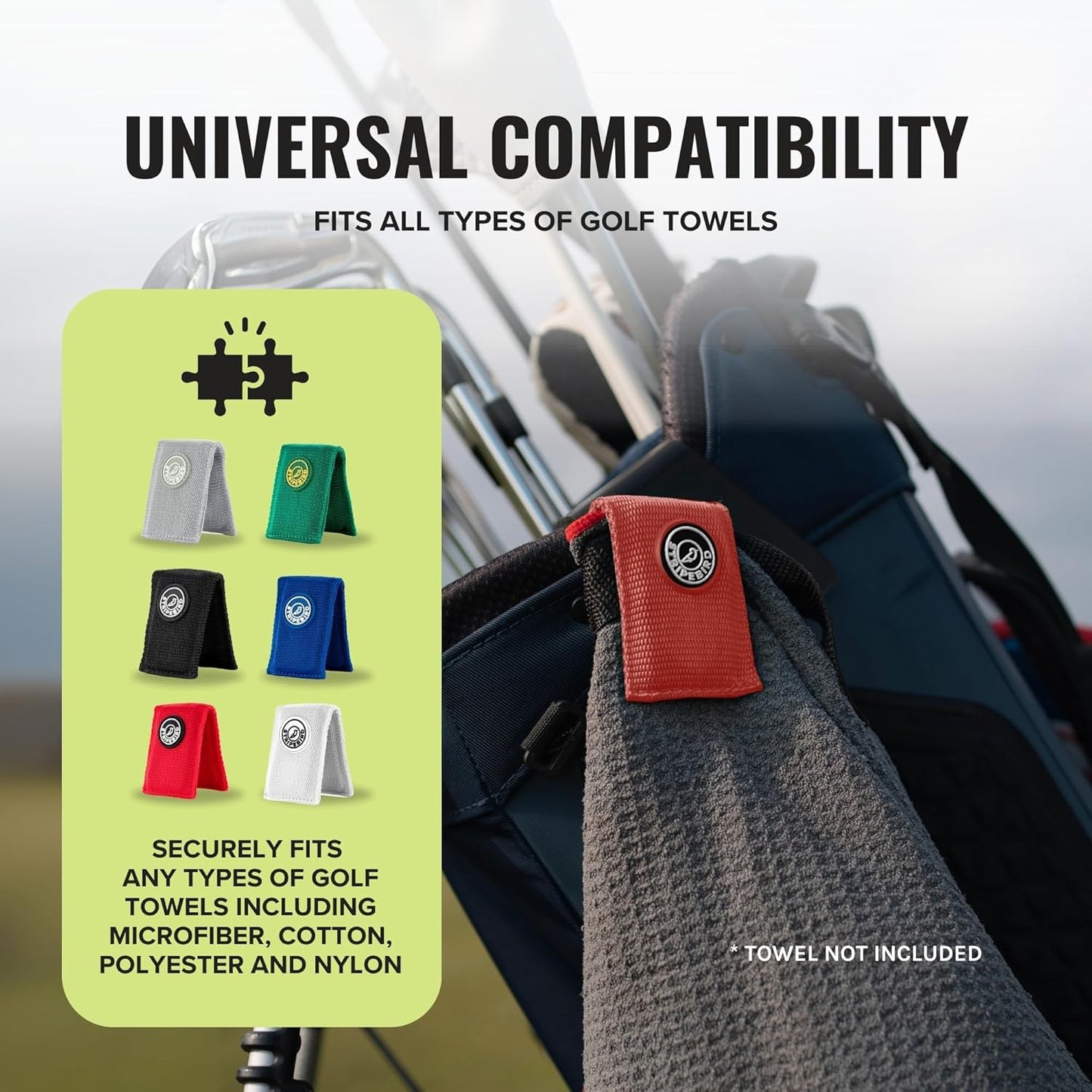 Stripebird - Magnetic Clip for Any Towel (Red) - Highest Strength Magnet for Magnetic Golf Towel - Removable from Towels - Magnet Golf Towel - Magnetic Golf Towels for Men