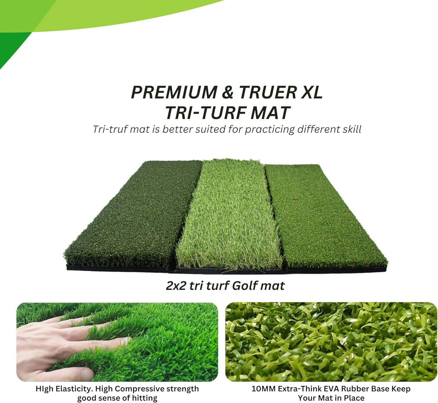 Golf Hitting Net 10x7FT with Tri Turf Mat, Golf Nets for Backyard Driving Real Golf Balls with 10 Balls, 4 Ground Stakes, 6 Windproof Sandbags, Rubber Tee, Tray and Carry Bag Indoor/Outdoor Use