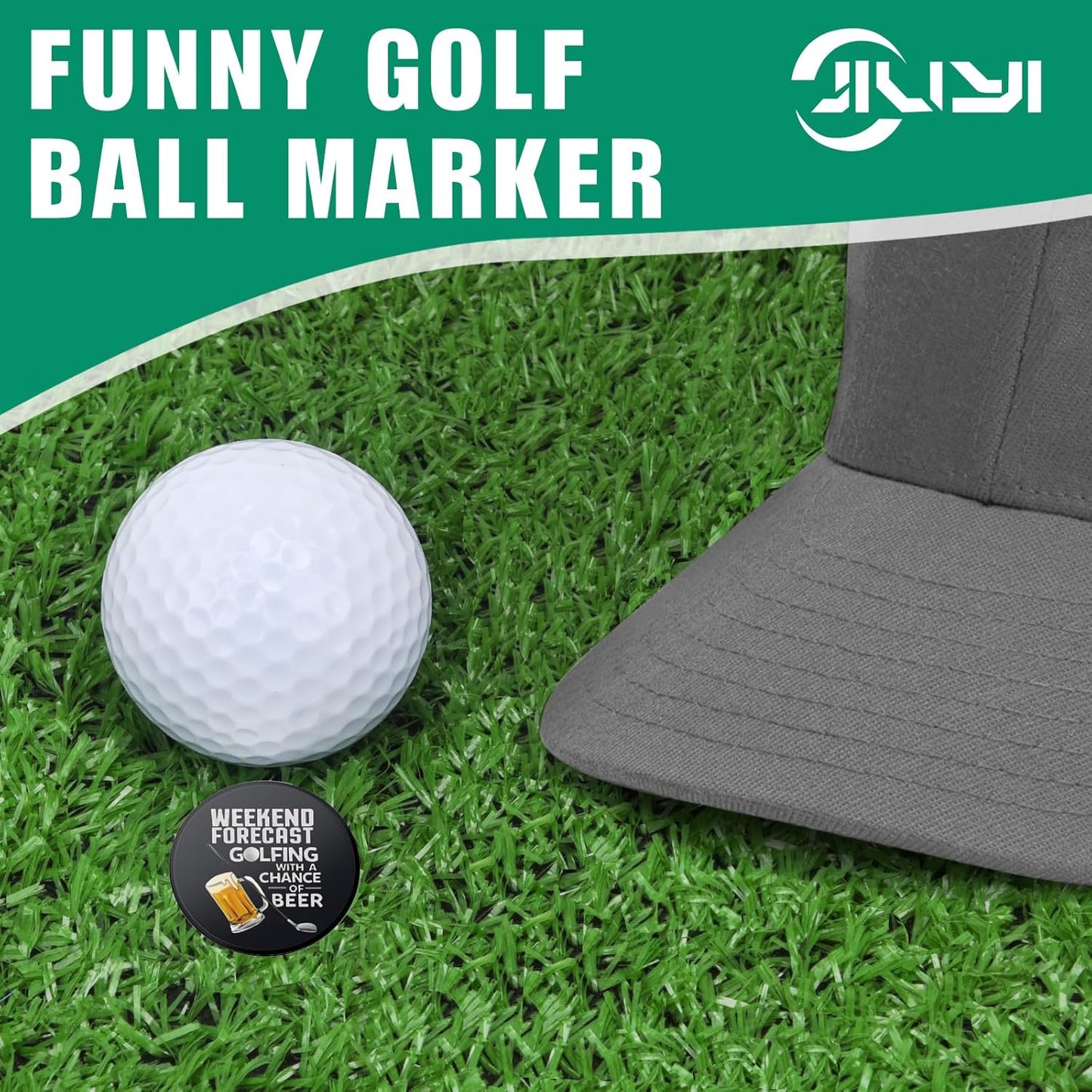 Golf Ball Marker Hat Clip, Funny Golf Accessories, Golf Gifts for Men 25 MM