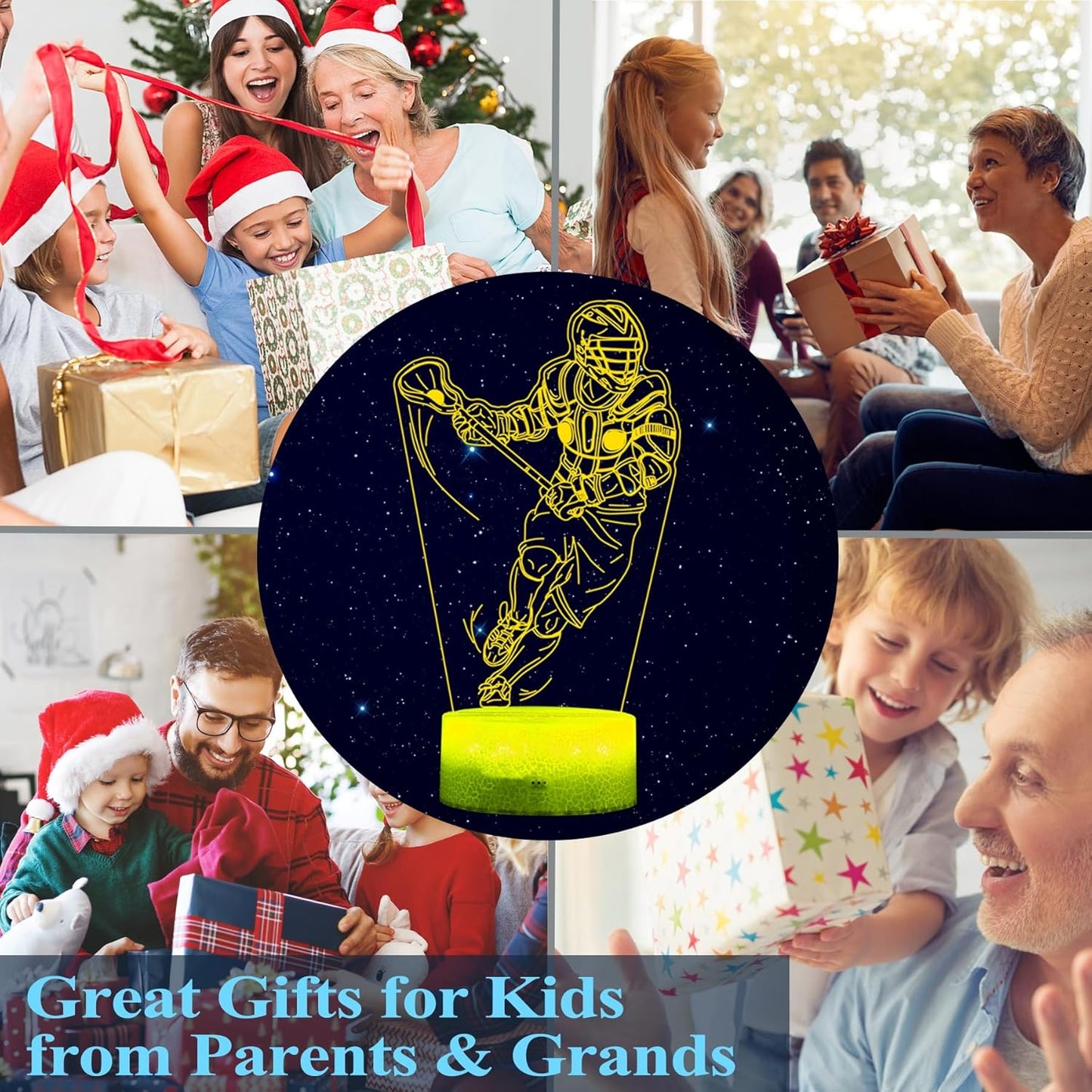 Lacrosse Gifts for Men, Lacrosse Night Light with Remote Control, 16 Colors Changing, Timer, RGB Flashing Mode and Dimmable, Gifts for Boys Christmas Decor