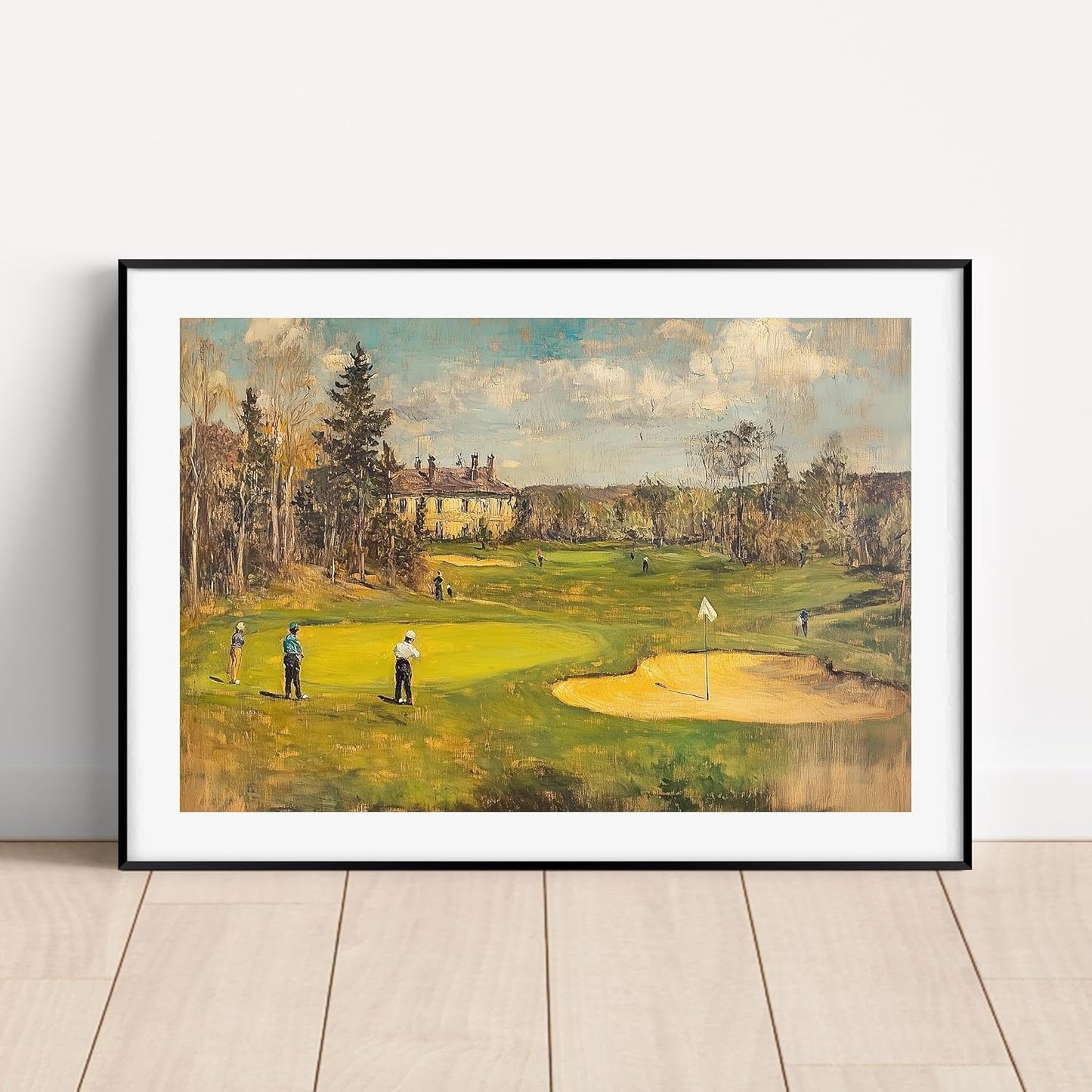 Vintage Golf Course Premium Giclee Fine Art Prints - Antique Style Golf Course Painting Posters, Golf Wall Art, Aesthetic Golfing Poster for Home Office Decor, Ready to Frame