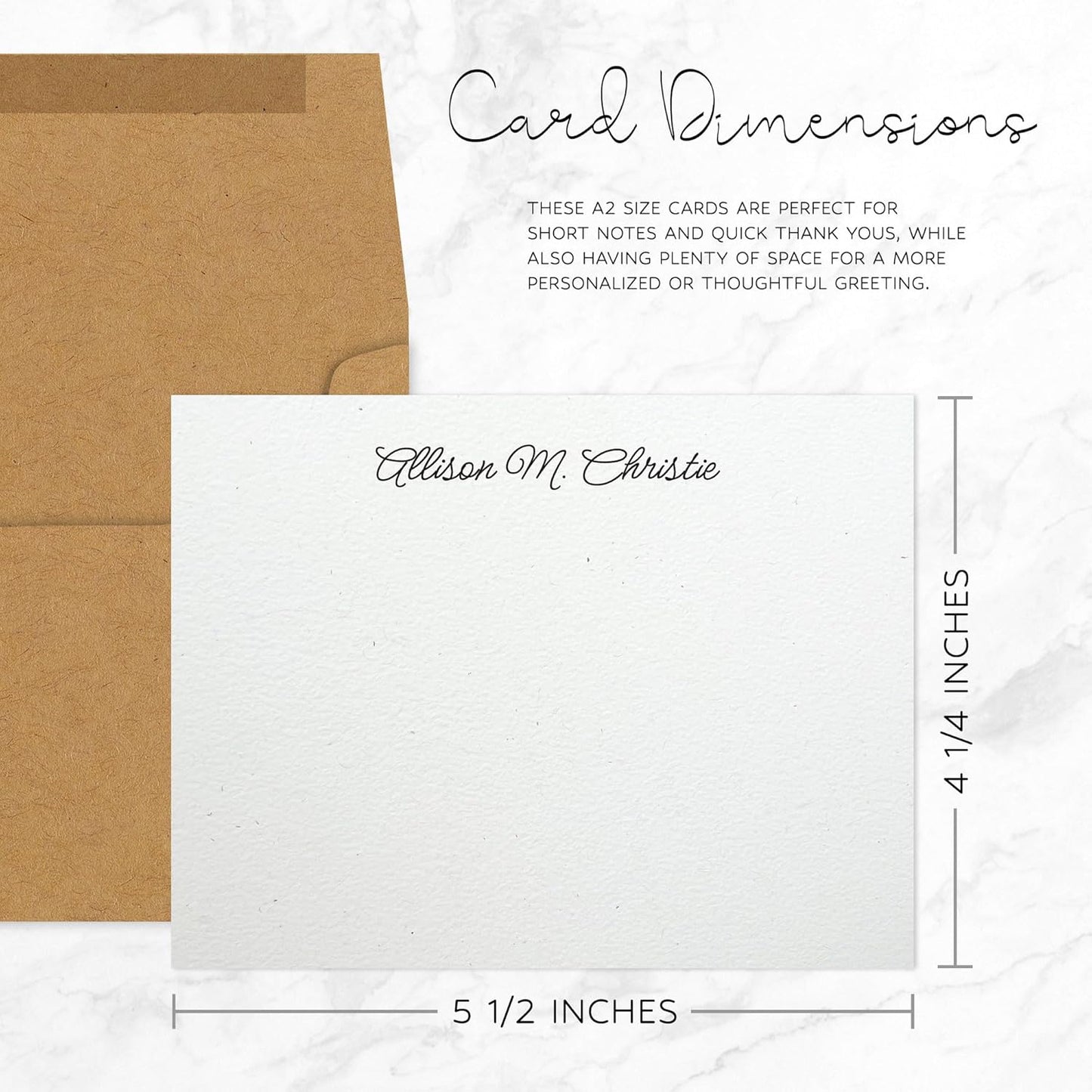 Personalized Note Cards – Custom Flat Stationery Set with Name – Personalized Thank You Cards – Elegant Personalized Stationery for Women (Allison Christie)