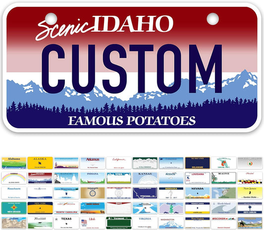 Mini License Plates, Personalized License Plates, Custom for Car, Bikes, ATV, Kids Car, Golf Cart, Jeep, 2x4 Inch, Rust-Free Fade Resistant Aluminum, USA Made by My Sign Center (Idaho)
