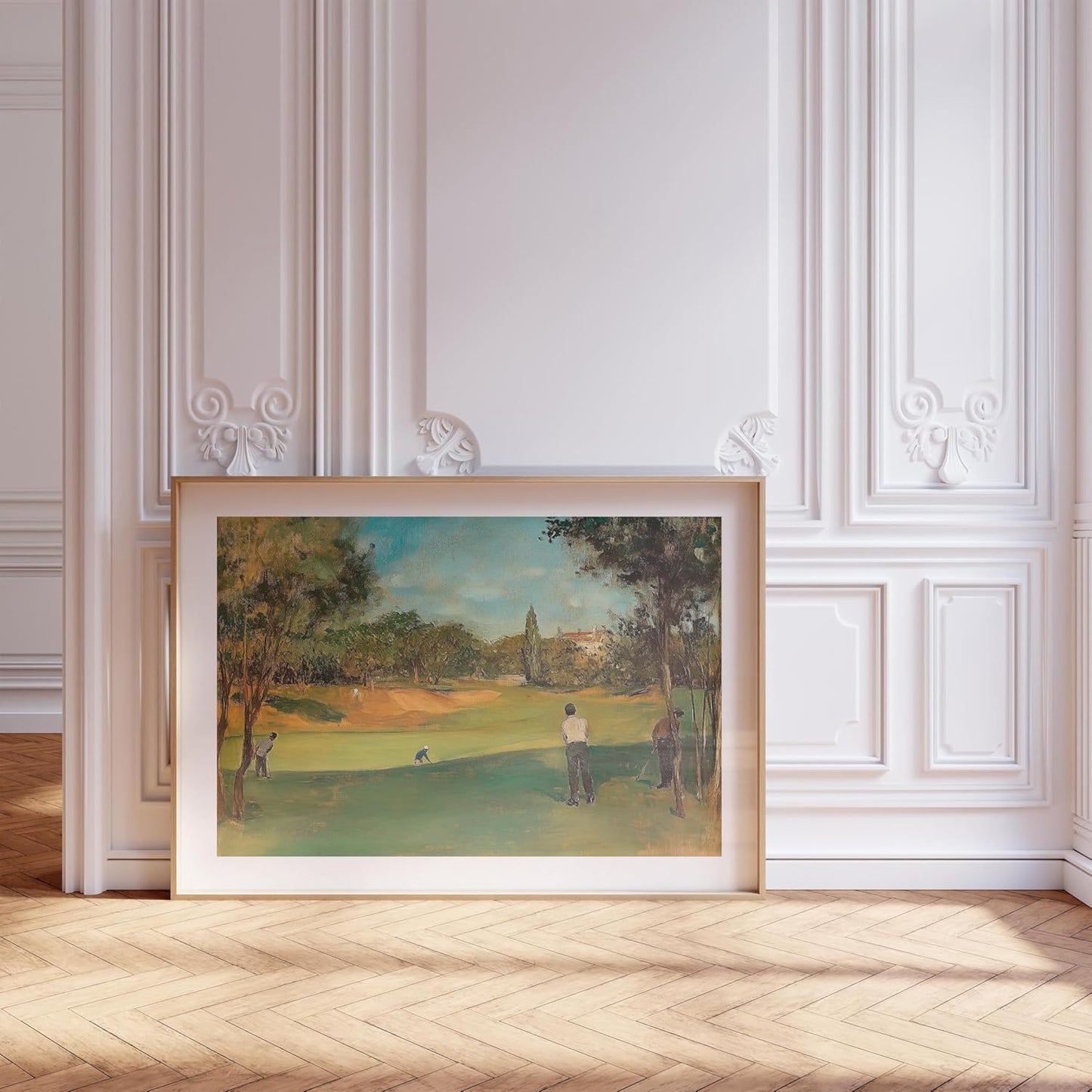 Vintage Golf Course Premium Giclee Fine Art Prints - Antique Style Golf Course Painting Posters, Golf Wall Art, Aesthetic Golfing Poster for Home Office Decor, Ready to Frame