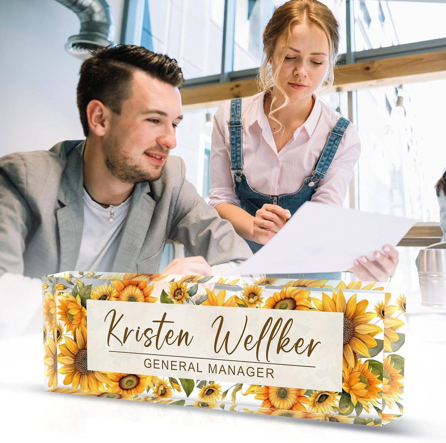 Name Plate for Desk, Custom Office Desk Decor The Office Gifts for Women Men, Employee Appreciation Gifts for Boss, Manager, Teacher, Nurse