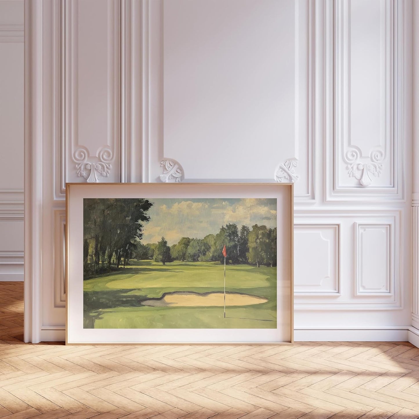 Vintage Golf Course Premium Giclee Fine Art Prints - Antique Style Golf Course Painting Posters, Golf Wall Art, Aesthetic Golfing Poster for Home Office Decor, Ready to Frame