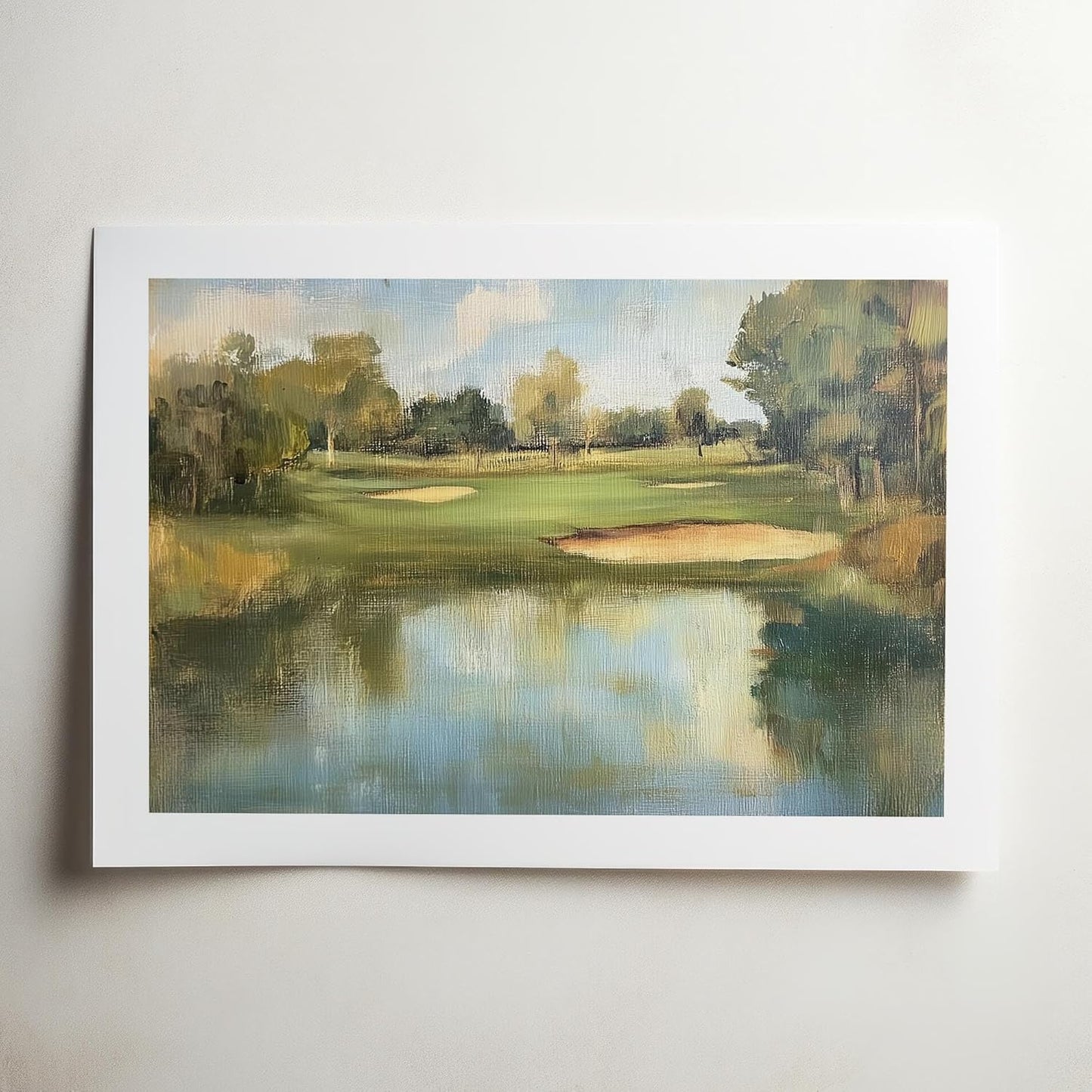 Vintage Golf Course Premium Giclee Fine Art Prints - Antique Style Golf Course Painting Posters, Golf Wall Art, Aesthetic Golfing Poster for Home Office Decor, Ready to Frame