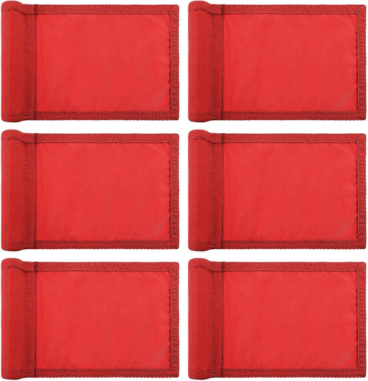 Oudain 6 Pcs Golf Target Flag with Tube Inserted Waterproof Putting Golf Flags 420D Nylon Mini Pin for Yard Indoor Outdoor Backyard Garden Portable, 8 x 6 Inch