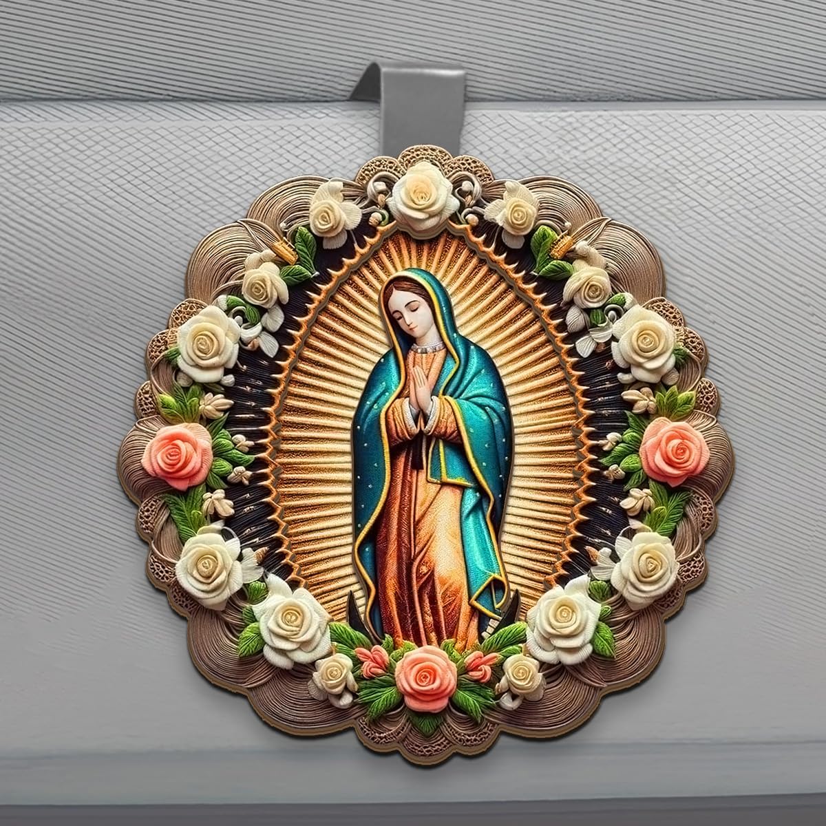 Jesuspirit Personalized Car Visor Clip – Guardian Angel Visor Clip, Our Lady of Guadalupe, Christian Car Accessories, New Driver & Religious Gifts (The Virgin Mary Vintage Style)