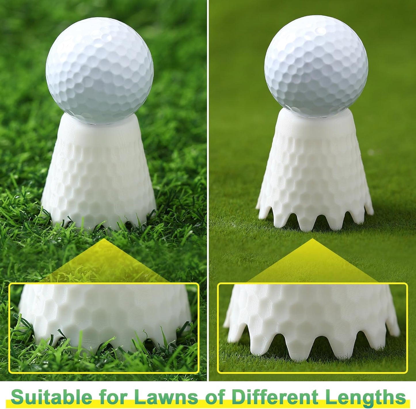 8 Pack ‌Simulator Golf Tees, TPU Unbreakable Material, Height from 1/4" to 2", Suitable for Indoor, Outdoor, Winter, Golf Mats, Turf and Driving Range